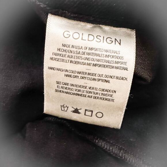 Goldsign Black Wide Leg Denim Jeans Zip Fly Style W3365-1078 Size 26 Mint - Picture 6 of 10